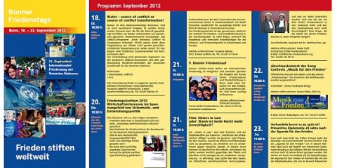 Programm der Bonner Friedenstage 18.-23. September 2012
